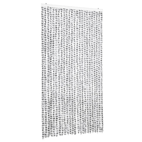 Vidaxx rideau anti-mouches 100x200 cm chenille gris clair et gris foncé