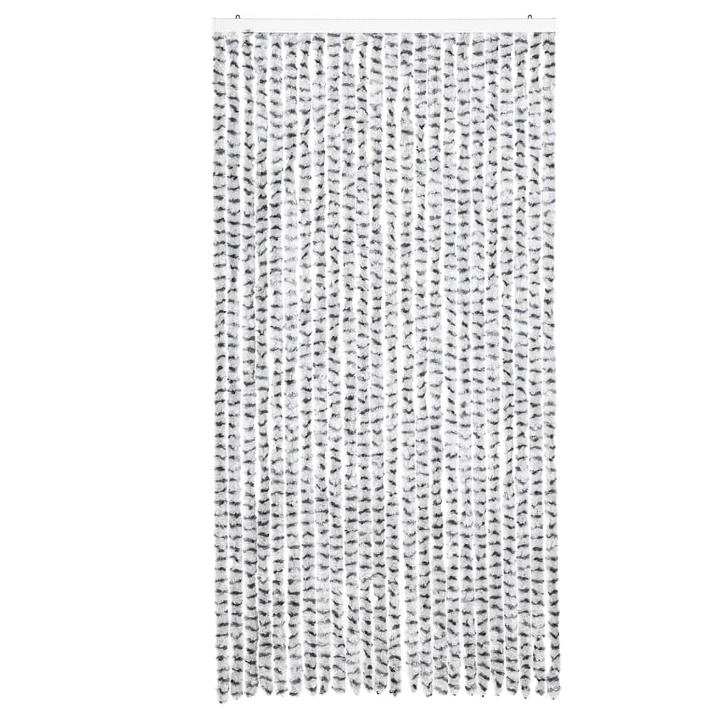 Vidaxx rideau anti-mouches 100x200 cm chenille gris clair et gris foncé