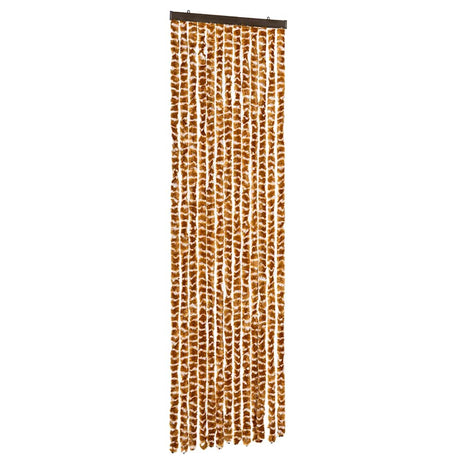 Vidaxx rideau anti-mouches 56x200 cm chenille ocre et blanc