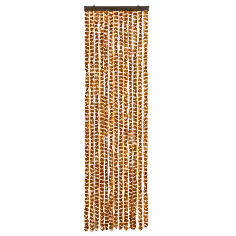 Vidaxx rideau anti-mouches 56x200 cm chenille ocre et blanc