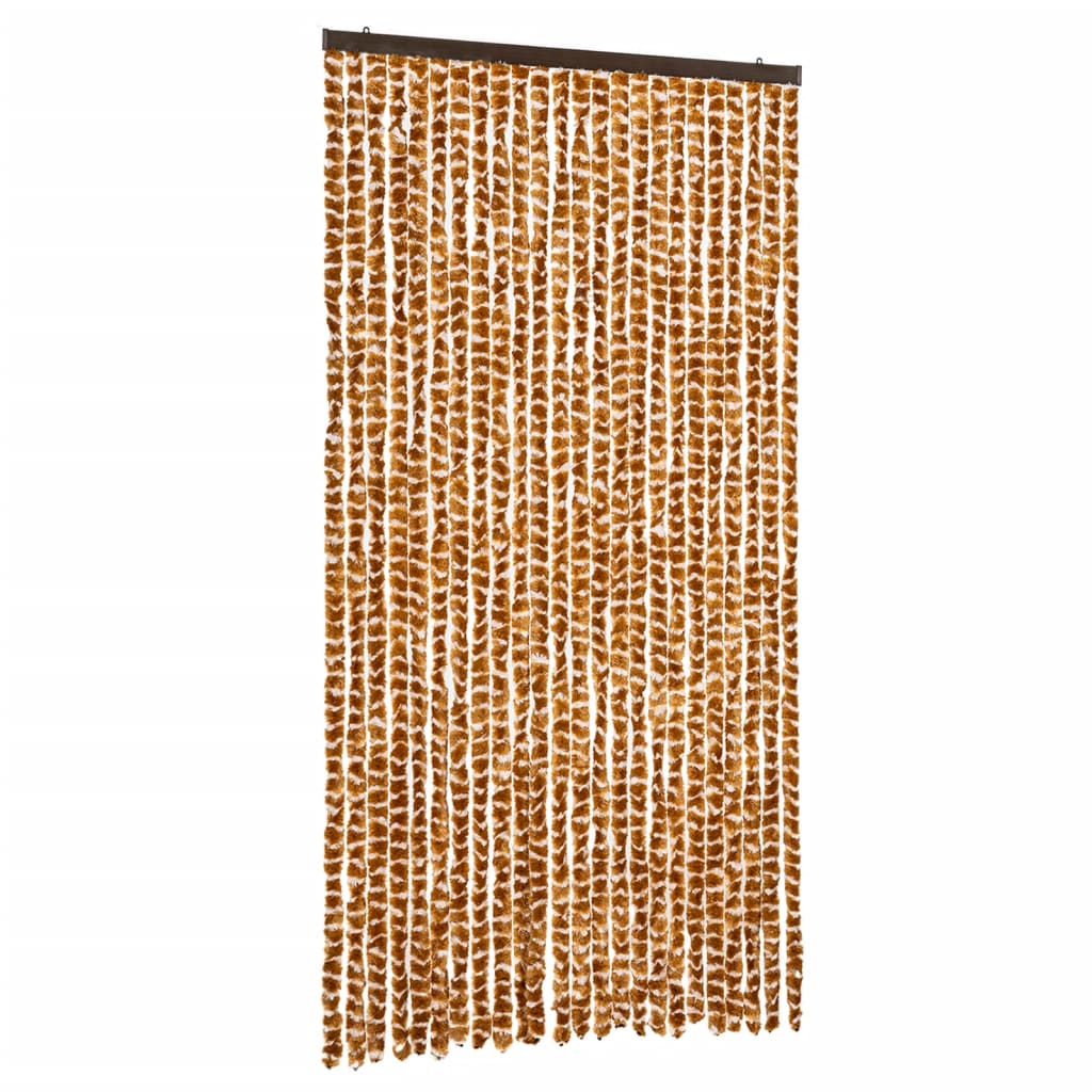 Vidaxl Fly Curtain 100x200 cm CHENILLE OCER ET BLANC