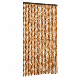 Cortina de mosca Vidaxl 100x200 cm chenille ocre y blanco