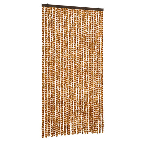 Vidaxx rideau anti-mouches 100x230 cm chenille ocre et blanc