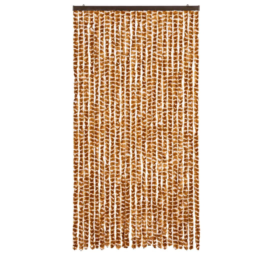 Vidaxx rideau anti-mouches 100x230 cm chenille ocre et blanc