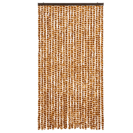 Vidaxx rideau anti-mouches 100x230 cm chenille ocre et blanc