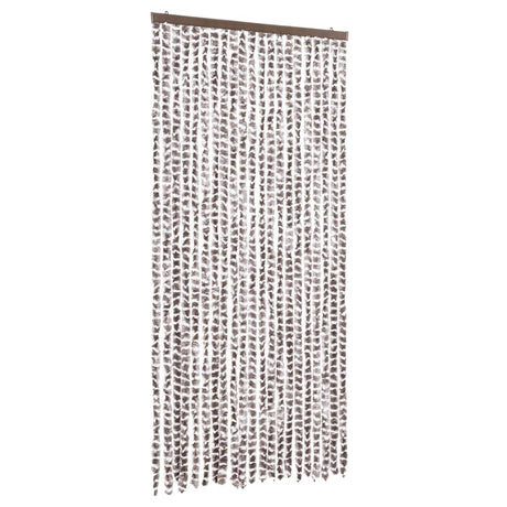 Vidaxx rideau anti-mouches 90x200 cm chenille taupe et blanc