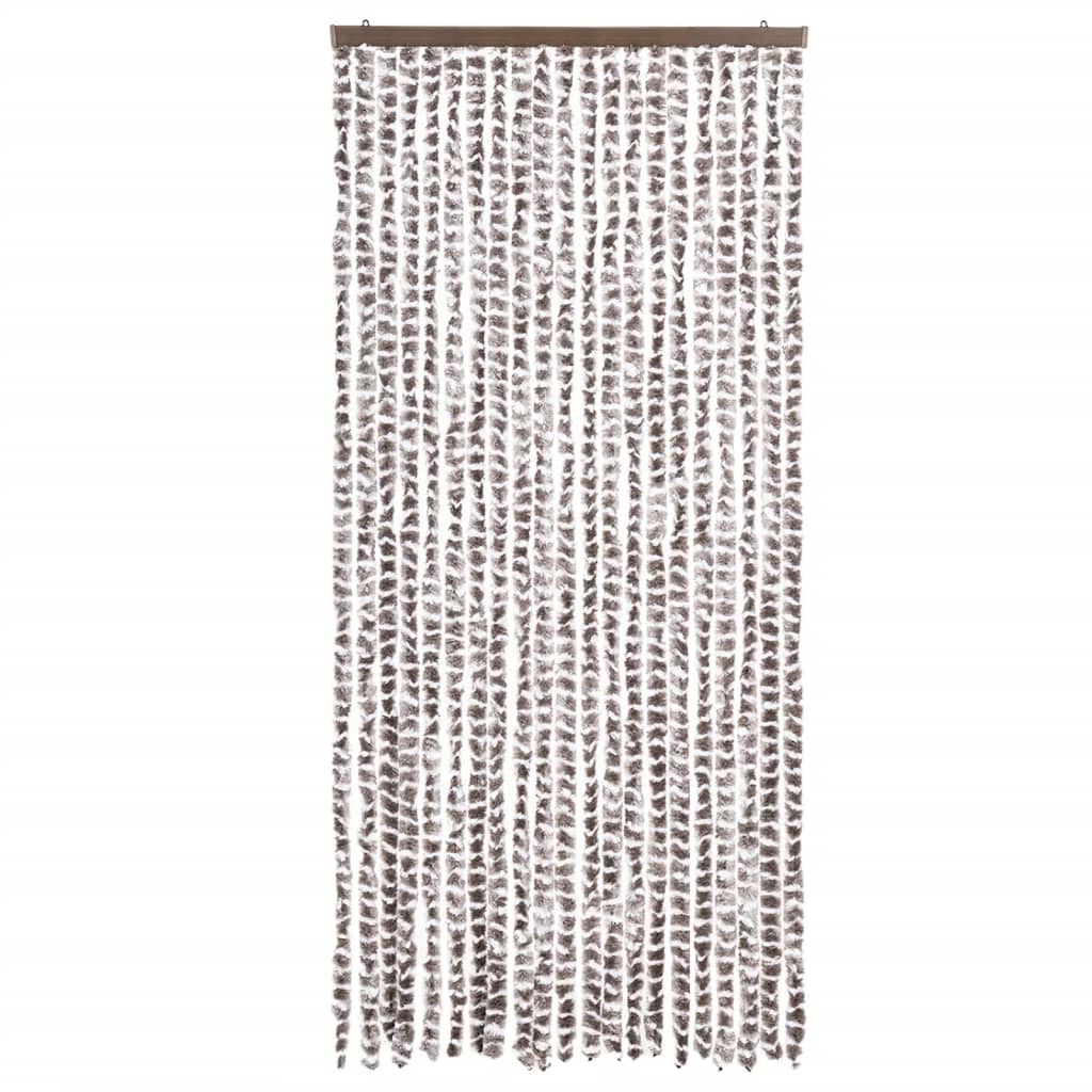 Vidaxx rideau anti-mouches 90x200 cm chenille taupe et blanc