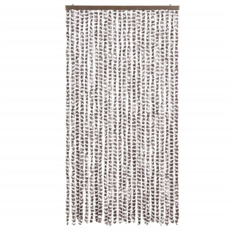 Vidaxx rideau anti-mouches 100x200 cm chenille taupe et blanc
