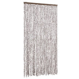 Vidaxx rideau anti-mouches 100x230 cm chenille taupe et blanc