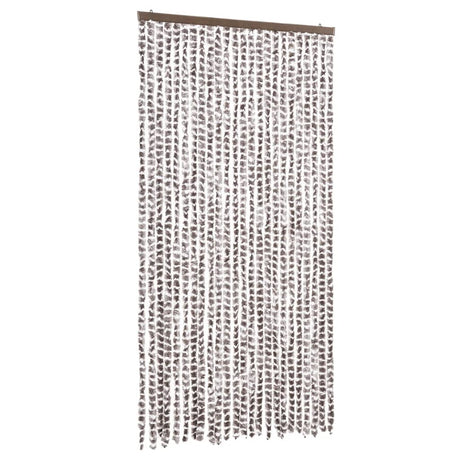 Vidaxx rideau anti-mouches 100x230 cm chenille taupe et blanc
