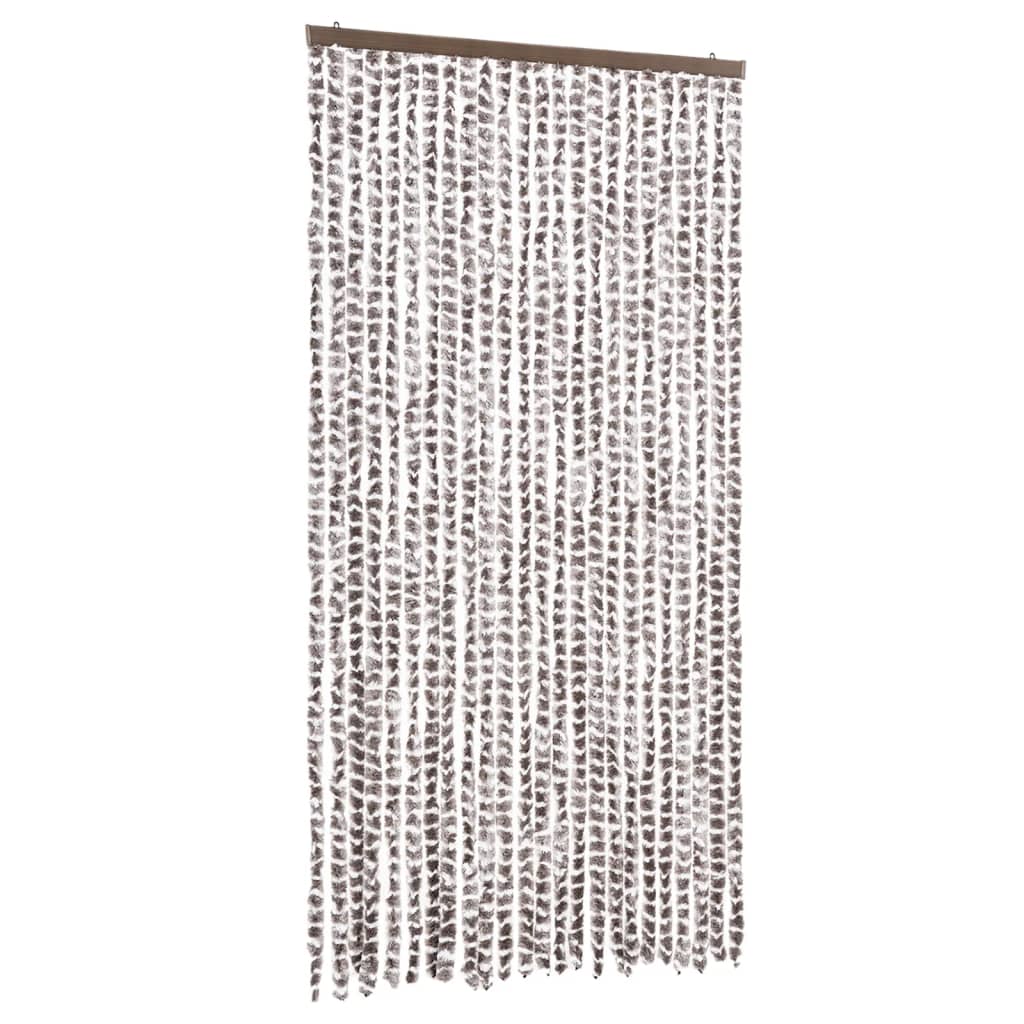 Vidaxl Fly Curtain 100x230 cm Chenille Taupe and White