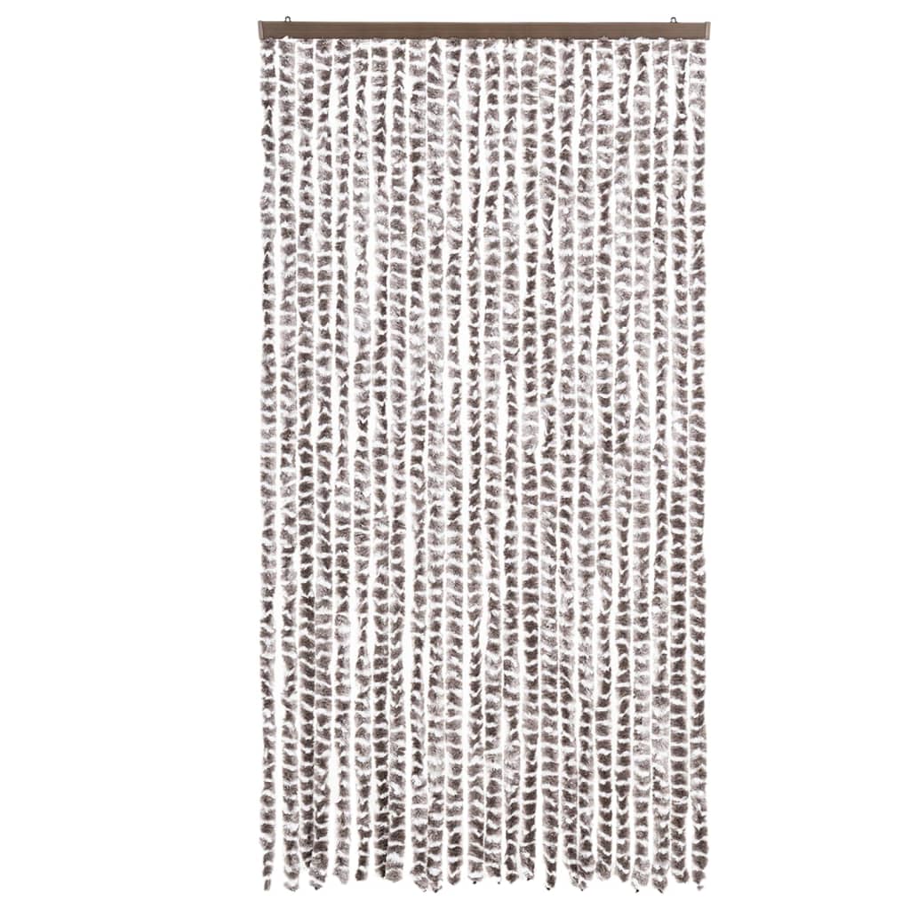 Vidaxx rideau anti-mouches 100x230 cm chenille taupe et blanc