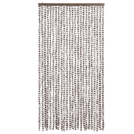 Vidaxx rideau anti-mouches 100x230 cm chenille taupe et blanc
