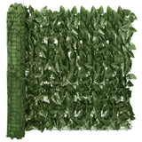 Vidaxxl paravent de balcon à feuilles vert foncé 200x75 cm