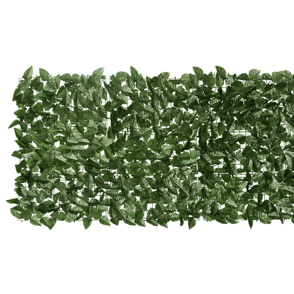 Vidaxxl paravent de balcon à feuilles vert foncé 200x75 cm