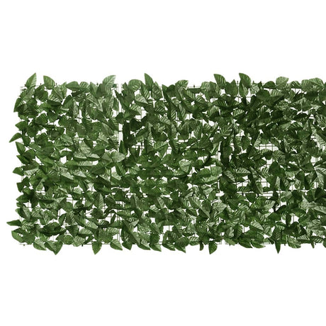 Vidaxxl paravent de balcon à feuilles vert foncé 200x75 cm