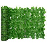 Vidaxxl paravent de balcon avec feuilles vertes 200x75 cm