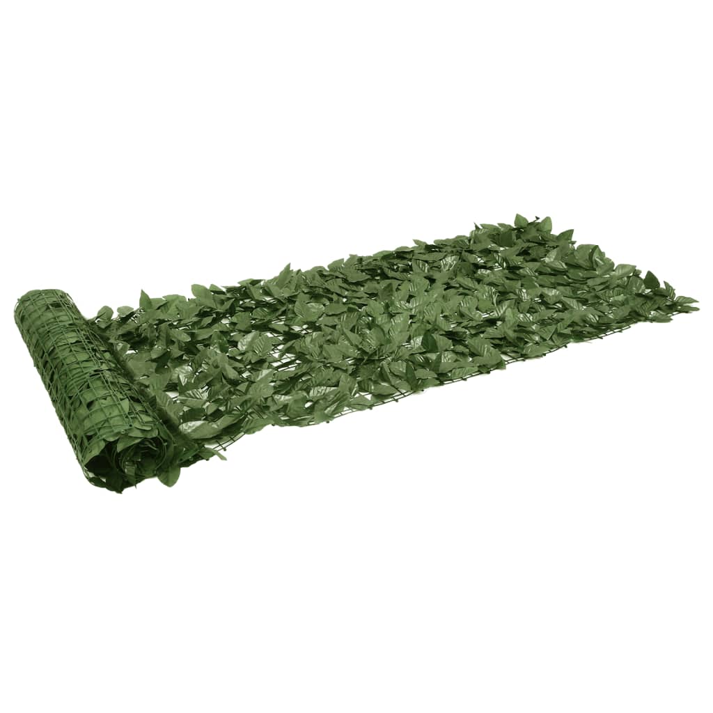 Vidaxxl paravent de balcon à feuilles vert foncé 600x75 cm