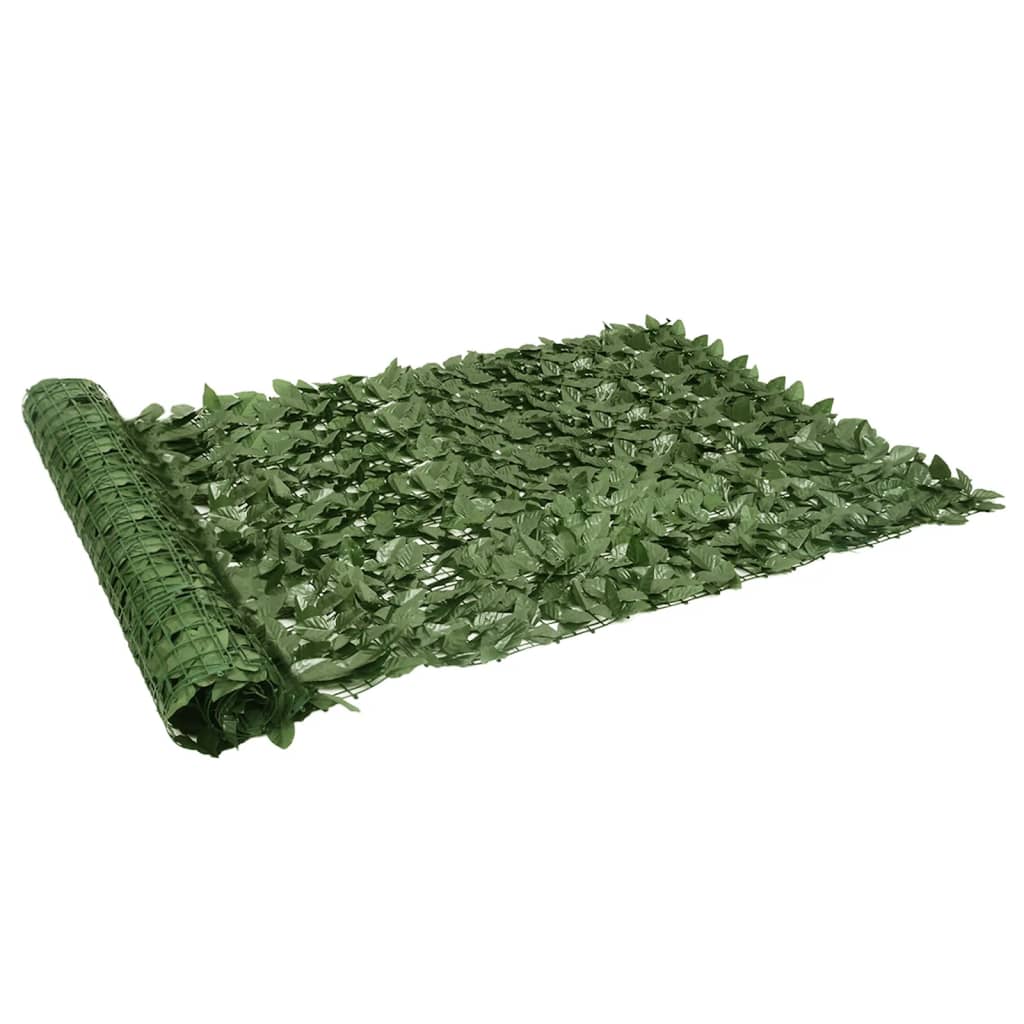 Paravent de balcon Vidaxxl avec feuilles vert foncé 300x150 cm