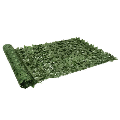 Paravent de balcon Vidaxxl avec feuilles vert foncé 300x150 cm