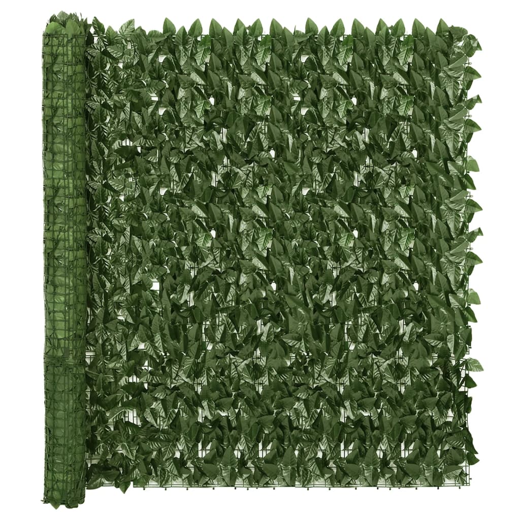 Paravent de balcon Vidaxxl avec feuilles vert foncé 300x150 cm