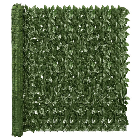 Paravent de balcon Vidaxxl avec feuilles vert foncé 300x150 cm