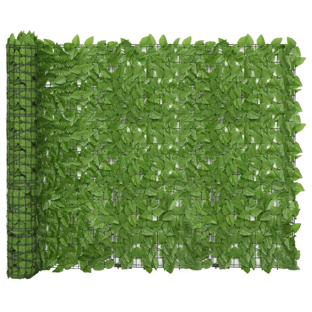 Vidaxxl paravent de balcon à feuilles vertes 300x150 cm