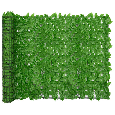 Vidaxxl paravent de balcon à feuilles vertes 300x150 cm