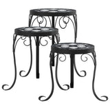 Vidaxl supports pour plantes 3 pcs en céramique noir et blanc