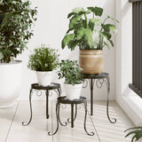 Vidaxl supports pour plantes 3 pcs en céramique noir et blanc