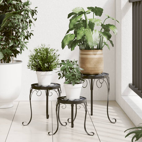 Vidaxl supports pour plantes 3 pcs en céramique noir et blanc