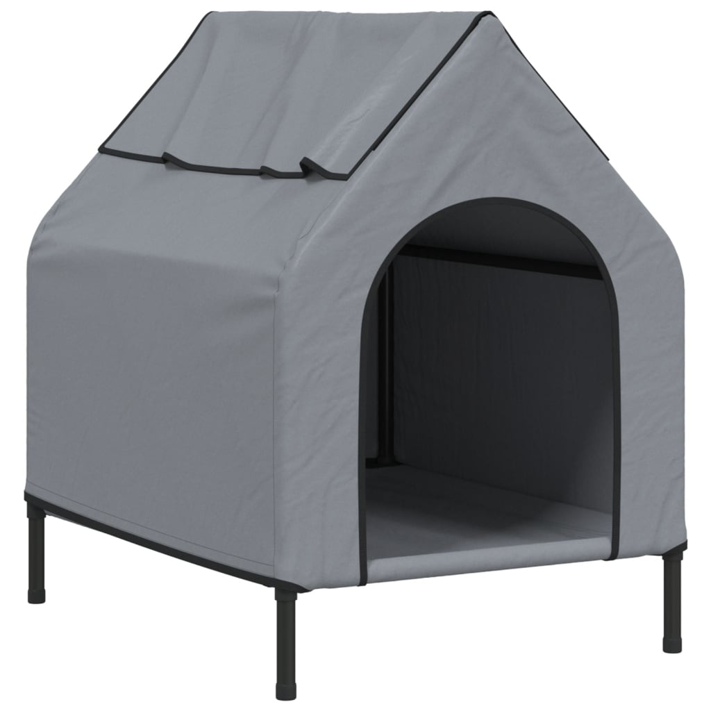 VidaXL niche pour chien tissu oxford et acier gris clair