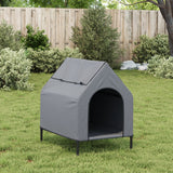 VidaXL niche pour chien tissu oxford et acier gris clair