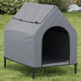 VidaXL niche pour chien tissu oxford et acier gris clair