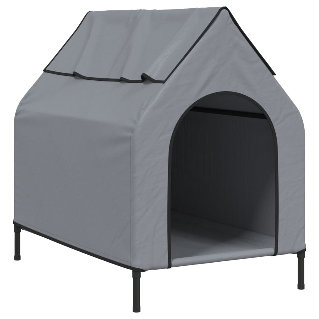 VidaXL niche pour chien tissu oxford et acier gris clair