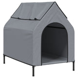 VidaXL niche pour chien tissu oxford et acier gris clair
