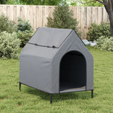 VidaXL niche pour chien tissu oxford et acier gris clair