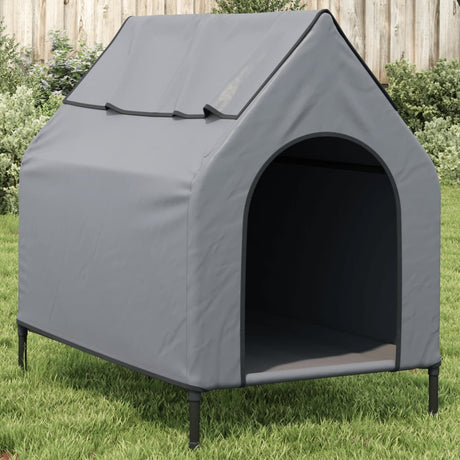 VidaXL niche pour chien tissu oxford et acier gris clair