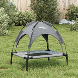 Lit pour chien Vidaxl avec auvent tissu oxford et acier anthracite