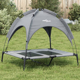 Lit pour chien Vidaxl avec auvent tissu oxford et acier anthracite