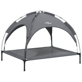 Lit pour chien Vidaxl avec auvent tissu oxford et acier anthracite