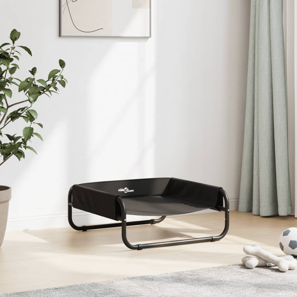 Lit pour chien Vidaxl surélevé en tissu oxford et acier, anthracite