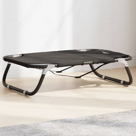 Lit pliable pour chien Vidaxl en tissu oxford et acier, anthracite