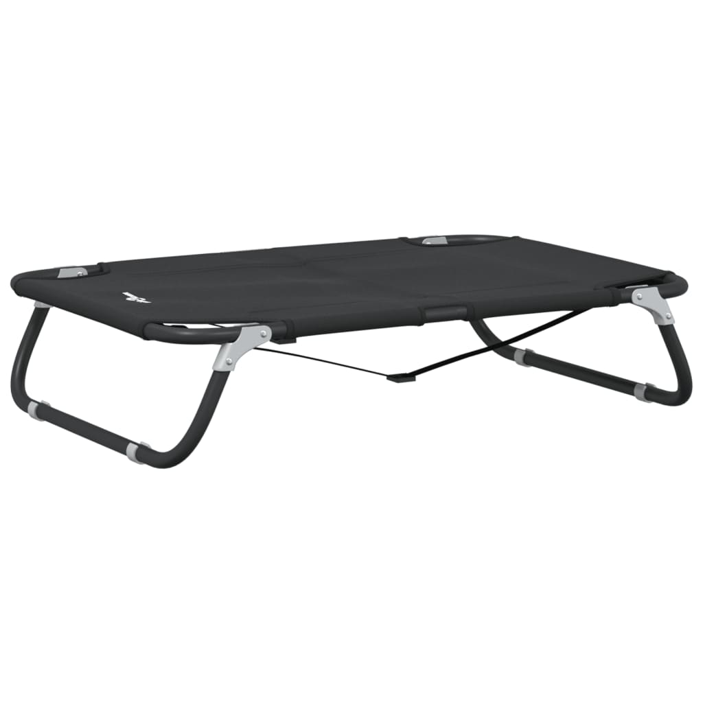 Lit pliable pour chien Vidaxl en tissu oxford et acier, anthracite