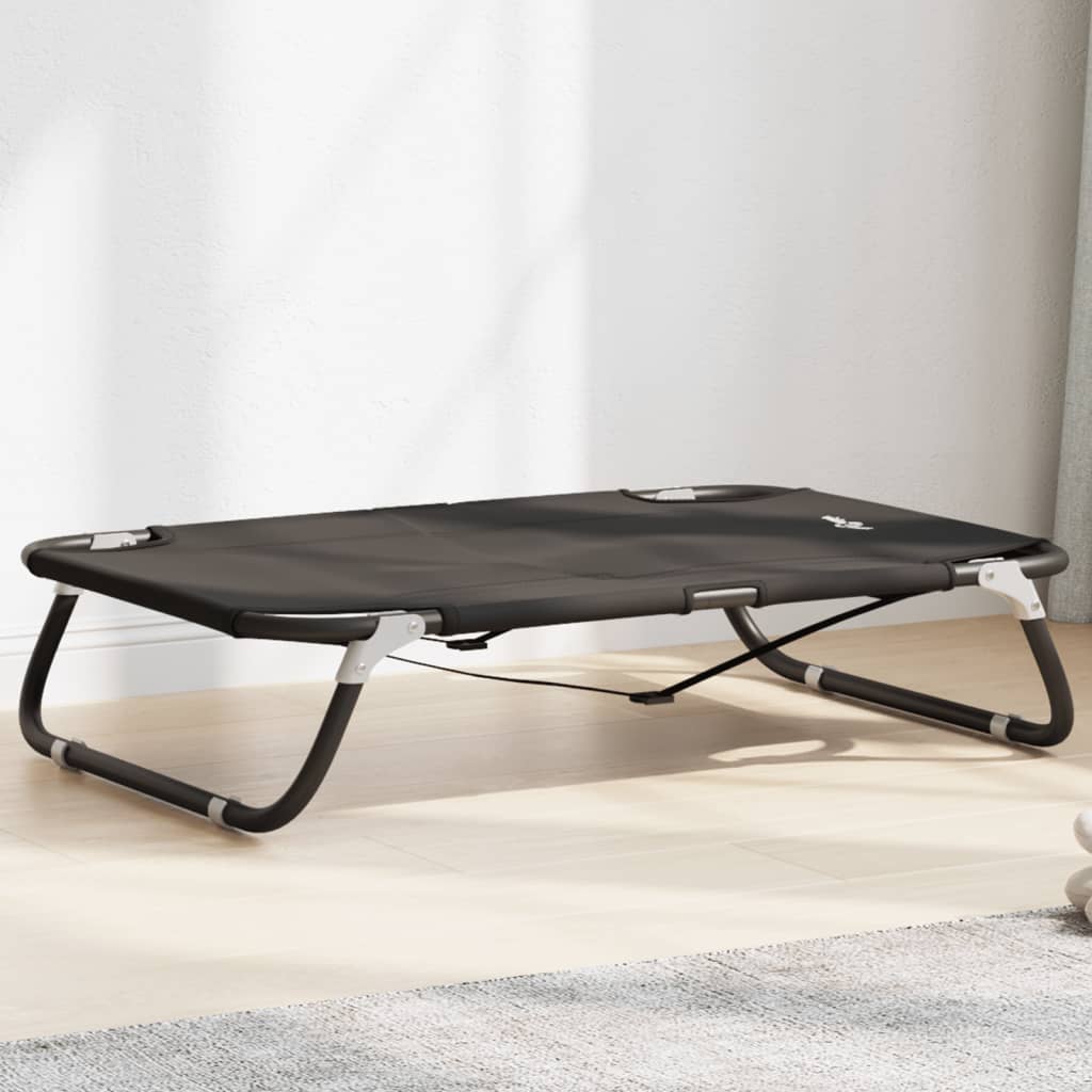 Lit pliable pour chien Vidaxl en tissu oxford et acier, anthracite