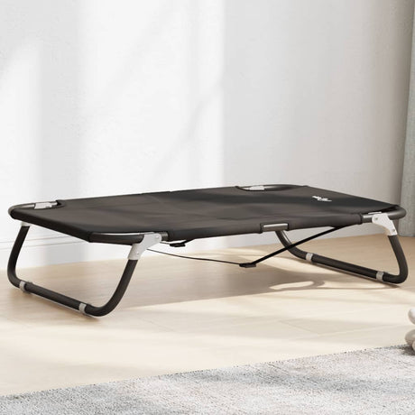 Lit pliable pour chien Vidaxl en tissu oxford et acier, anthracite