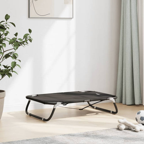 Lit pliable pour chien Vidaxl en tissu oxford et acier, anthracite