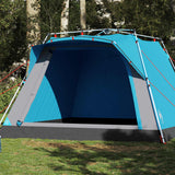 Tente de camping Vidaxl 4 personnes à dégagement rapide bleu