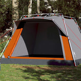 Tente de camping Vidaxl 4 personnes à dégagement rapide gris et orange