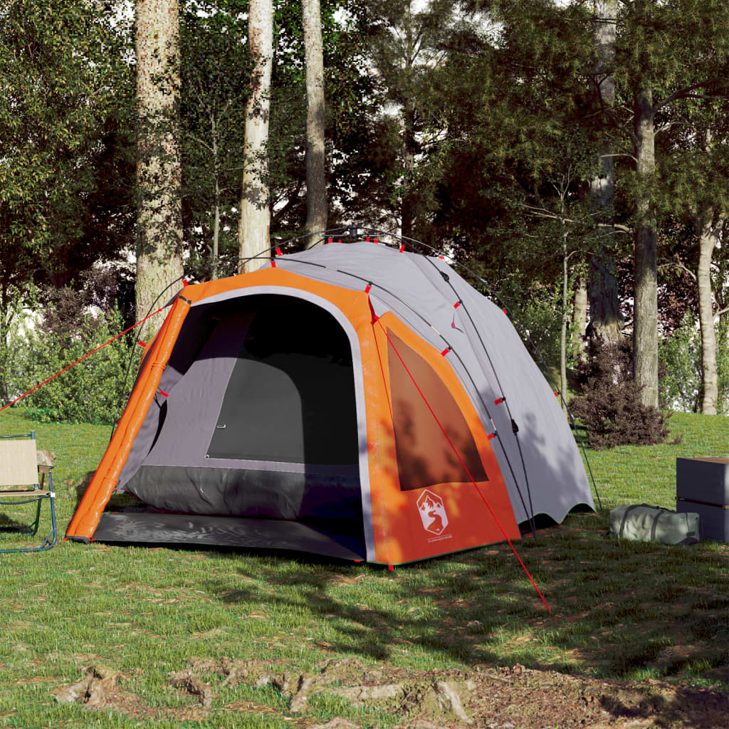 Vidaxl Dome Tent 3-osobowy szybki wydawanie Grey i Orange